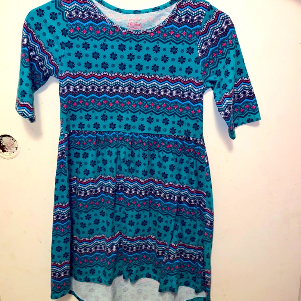 Girls blue design dress